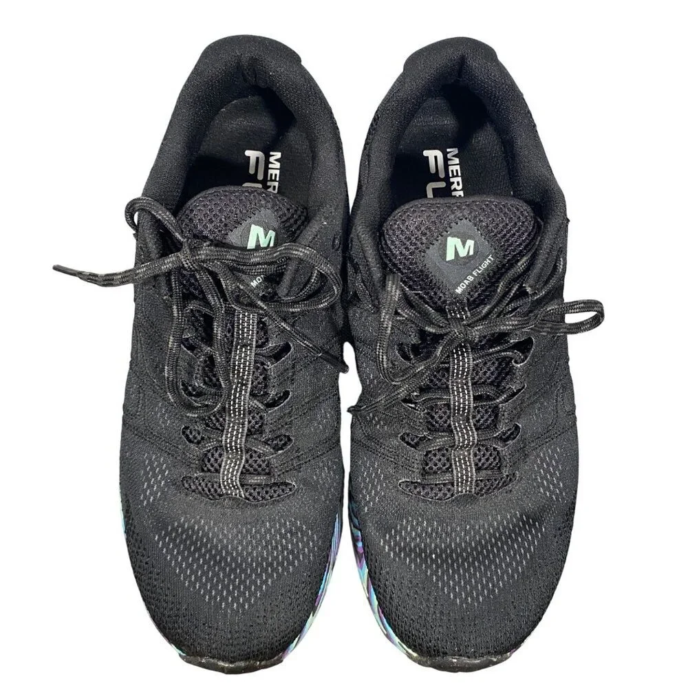 Merrell Moab flight trail Floatpro Running Shoes Black Marble Vibram Sole 8.5